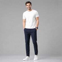 Montarello Men's Slim Fit Stretch Trousers with Straight Leg
