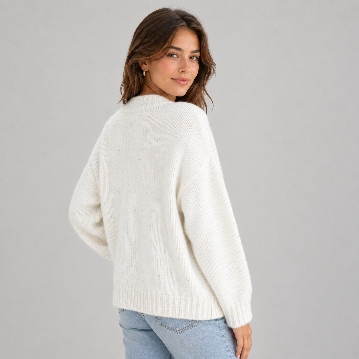 Montarello Women's Cardigan Fluffy Knit Button Front