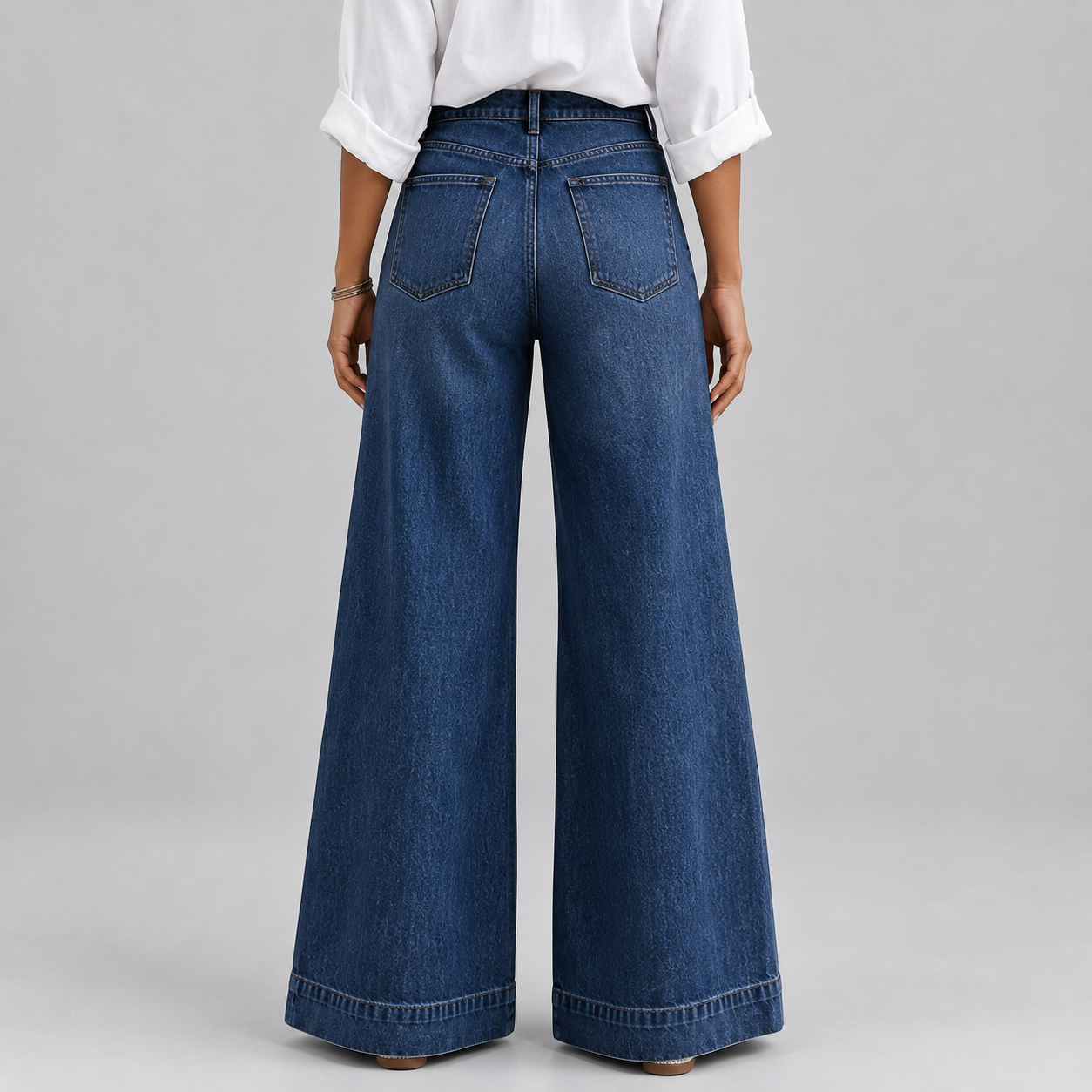Montarello Women's Jeans Wide Leg Flared High Waist