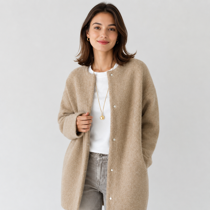 Montarello Women's Knit Cardigan with Open Front and Longline Fit