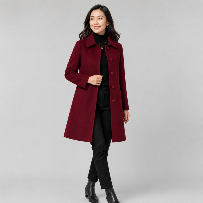 Montarello Women's Wool Coat Longline Tailored