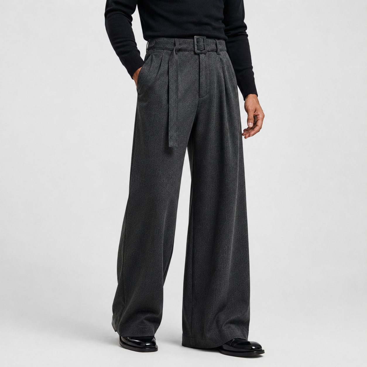 Montarello Men's Trousers Straight Leg Pleated Tailored
