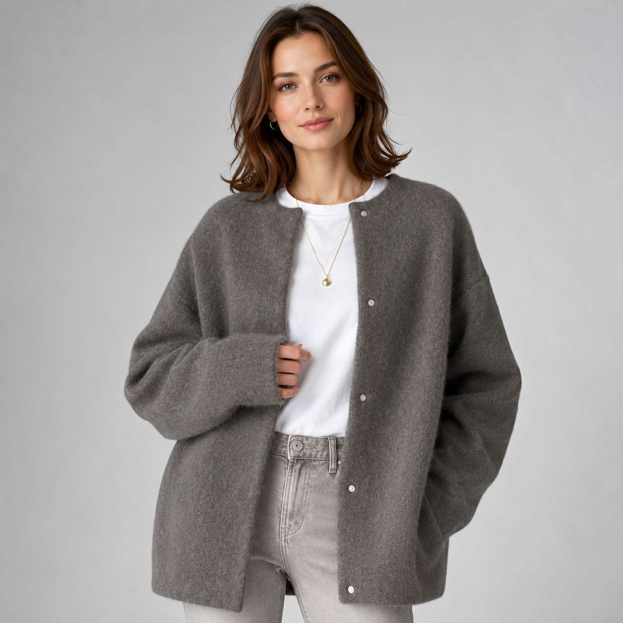 Montarello Women's Knit Cardigan with Open Front and Longline Fit