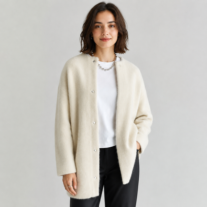 Montarello Women's Knit Cardigan with Open Front and Longline Fit