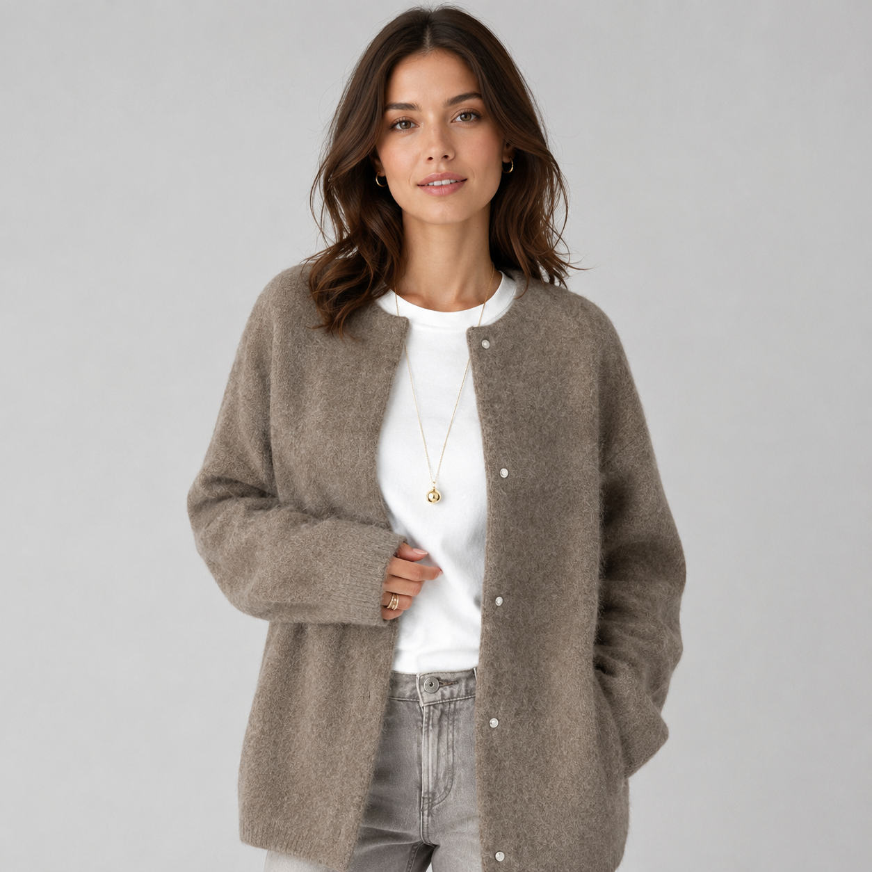 Montarello Women's Knit Cardigan with Open Front and Longline Fit