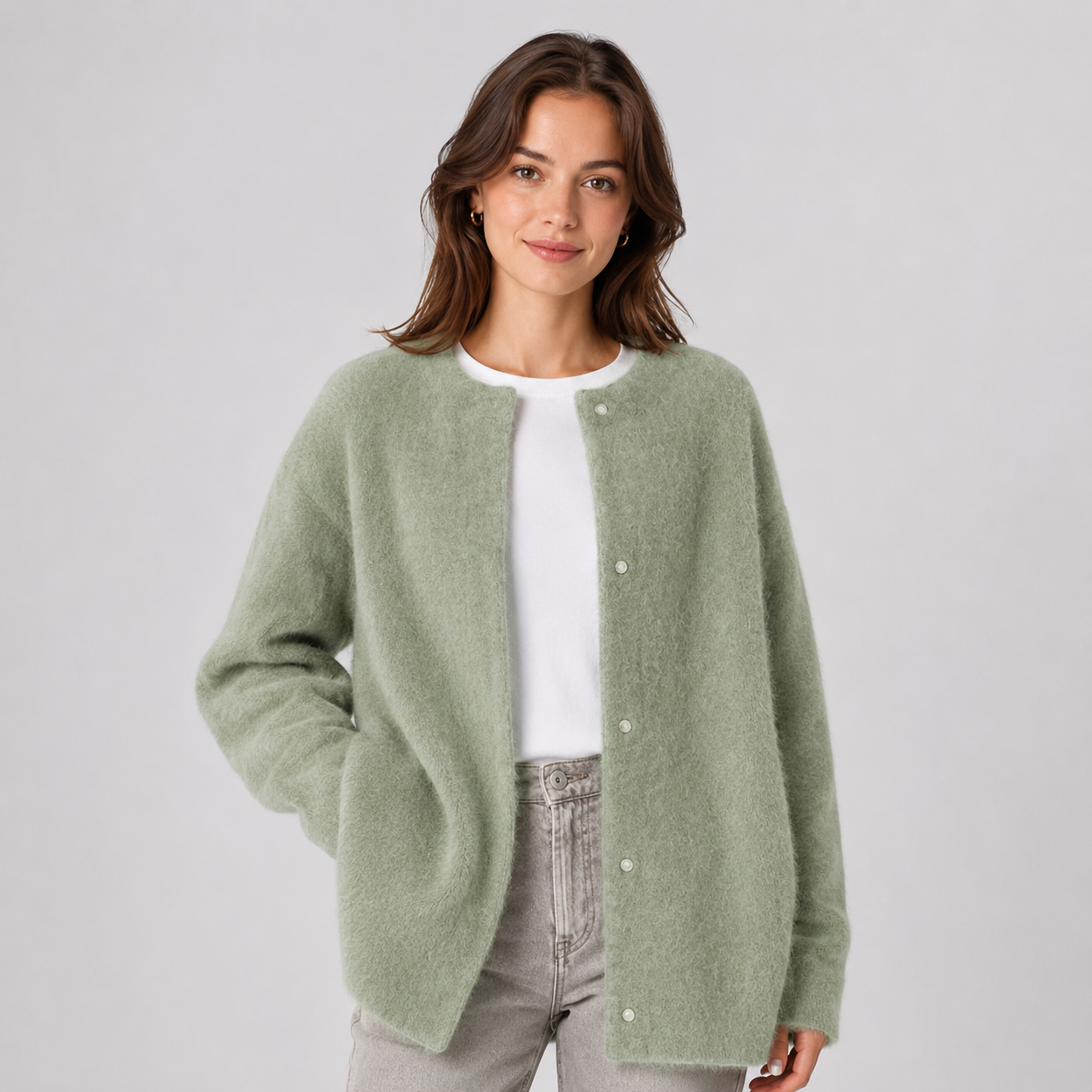 Montarello Women's Knit Cardigan with Open Front and Longline Fit