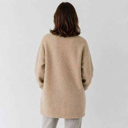 Montarello Women's Knit Cardigan with Open Front and Longline Fit