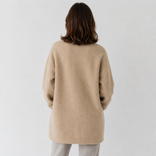 Montarello Women's Knit Cardigan with Open Front and Longline Fit