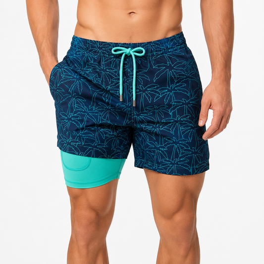 Montarello Men’s Compression-Lined Swim Shorts