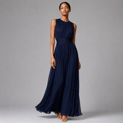 Montarello Women's Chiffon Sleeveless Maxi Dress A-Line