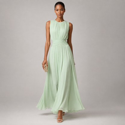 Montarello Women's Chiffon Sleeveless Maxi Dress A-Line