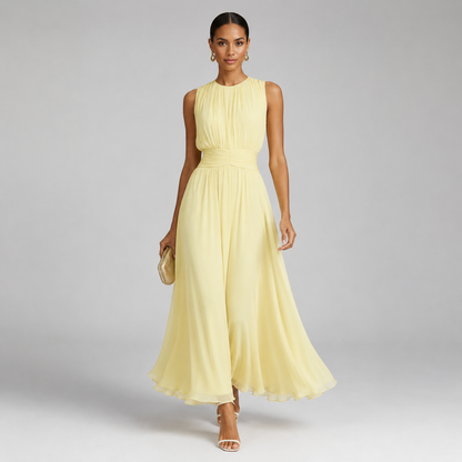 Montarello Women's Chiffon Sleeveless Maxi Dress A-Line