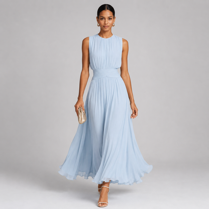 Montarello Women's Chiffon Sleeveless Maxi Dress A-Line