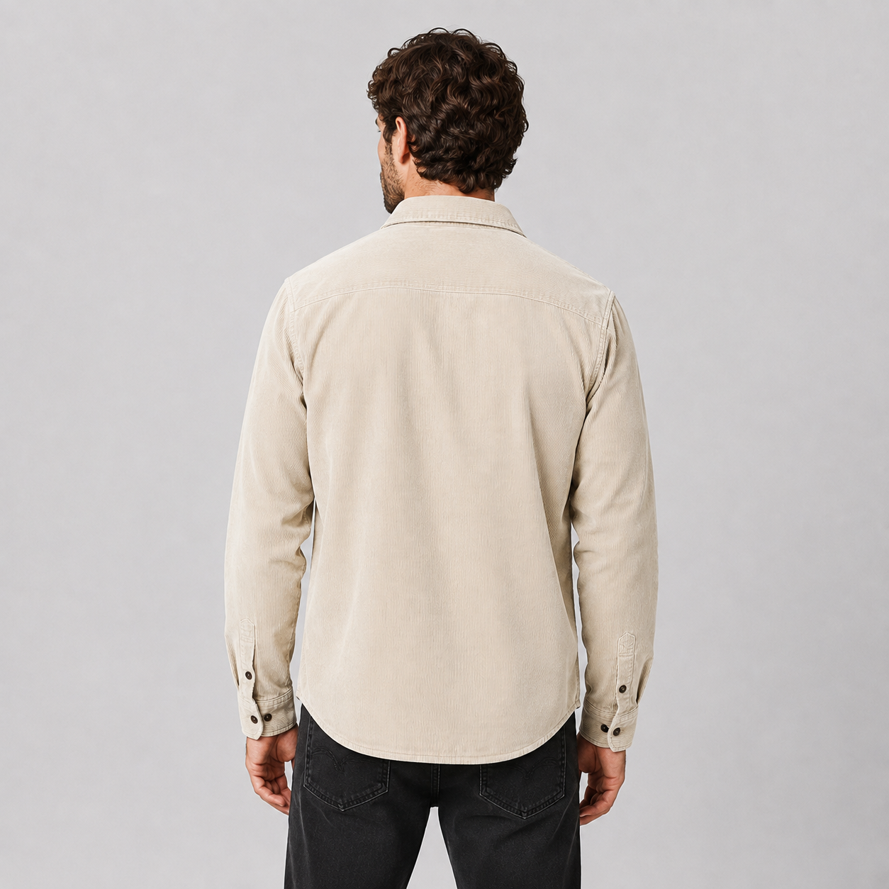 Montarello Men's Overshirt Corduroy Shacket Lapel Collar