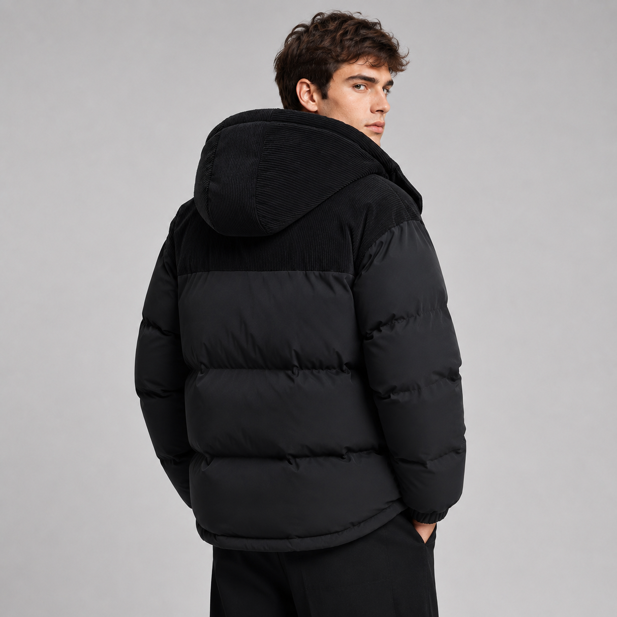 Montarello Men's Puffer Jacket Oversized Hooded Padded