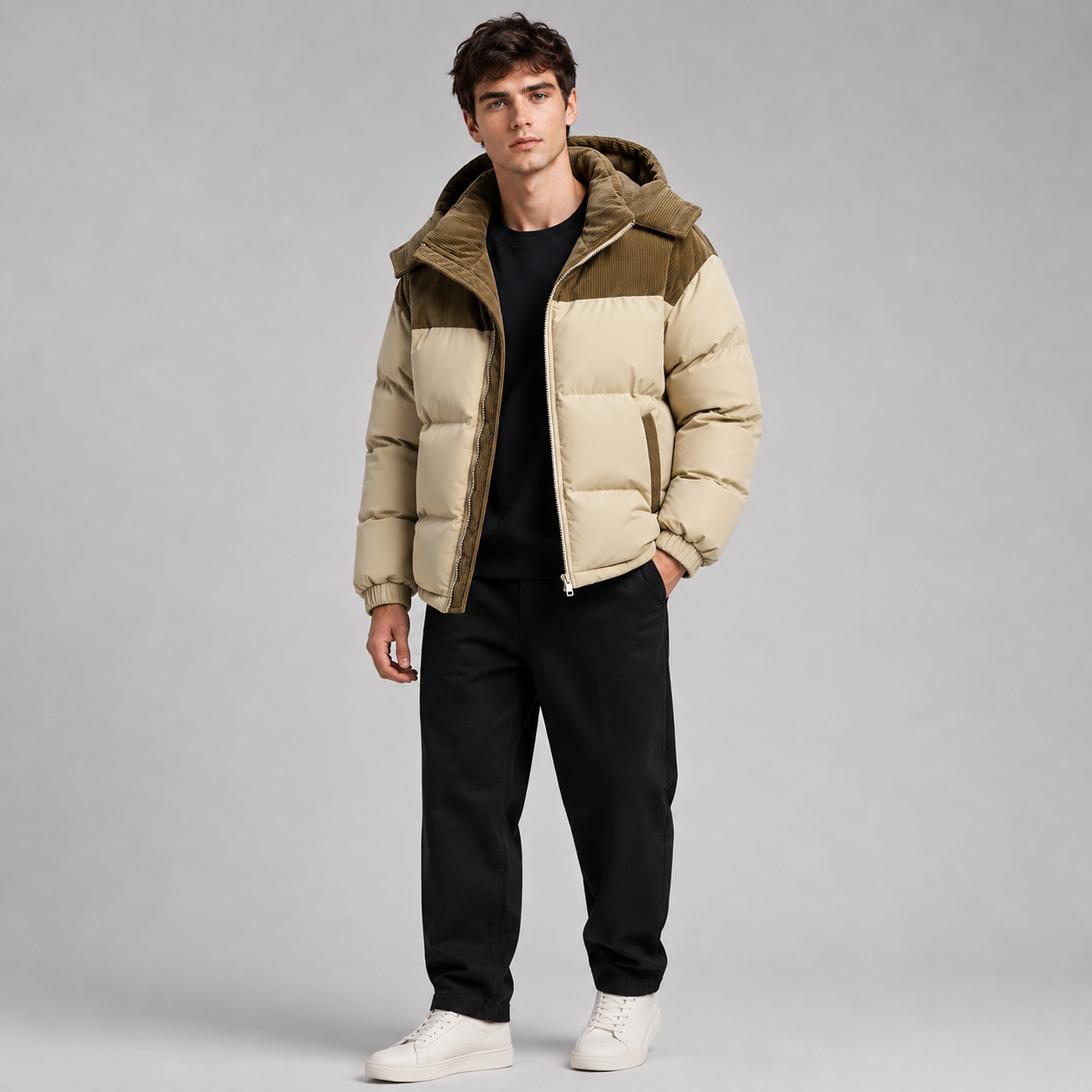 Montarello Men's Puffer Jacket Oversized Hooded Padded