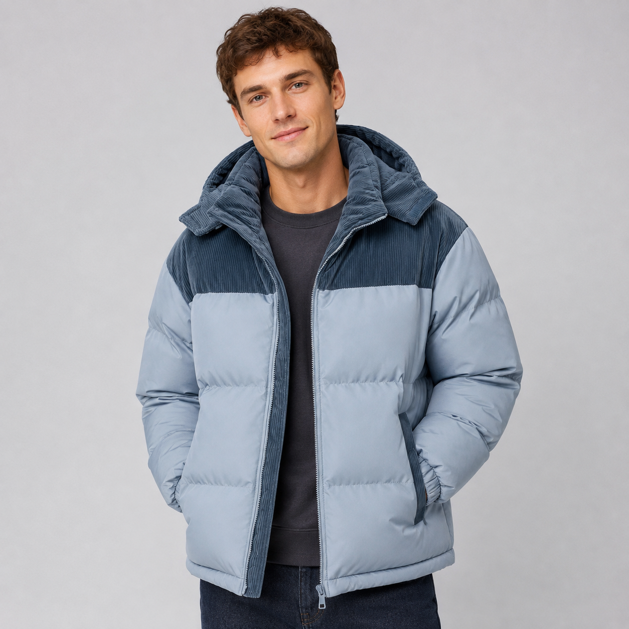 Montarello Men's Puffer Jacket Oversized Hooded Padded