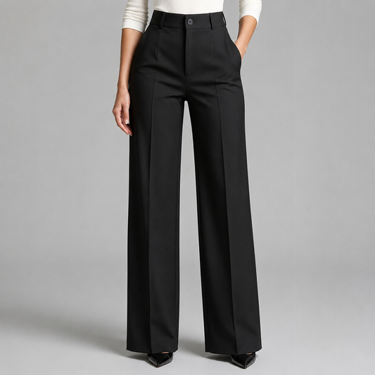 Montarello Women's High Waisted Straight Leg Tailored Trousers