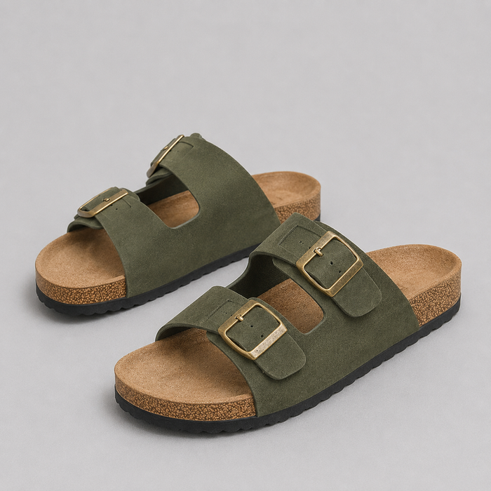 Montarello Buckle Strap Women's Flat Sandals