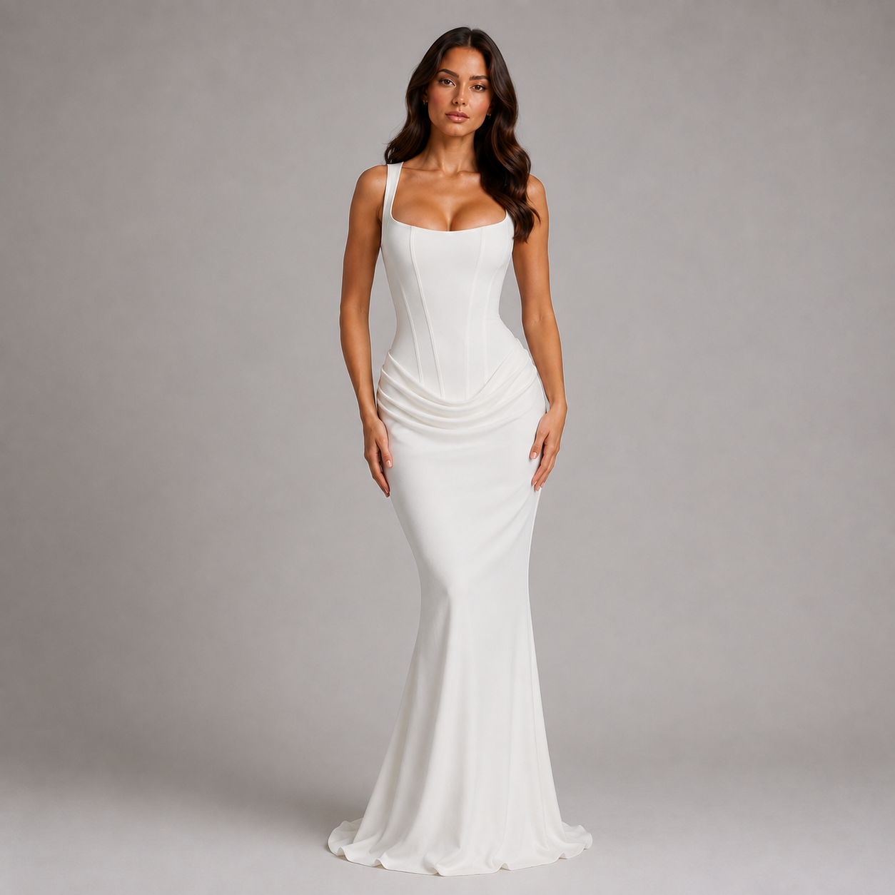 Montarello Women's Bodycon Draped Corset Maxi Dress – Wedding Guest Style