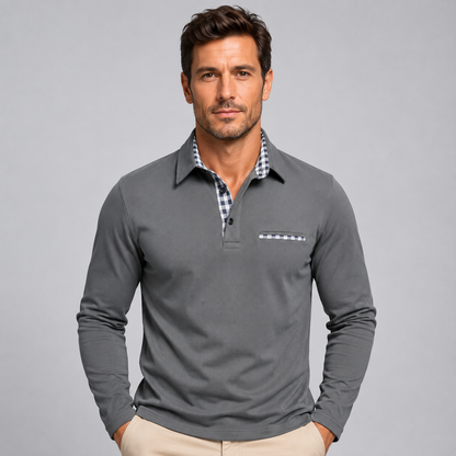 Montarello Men's Long Sleeve Polo Shirt