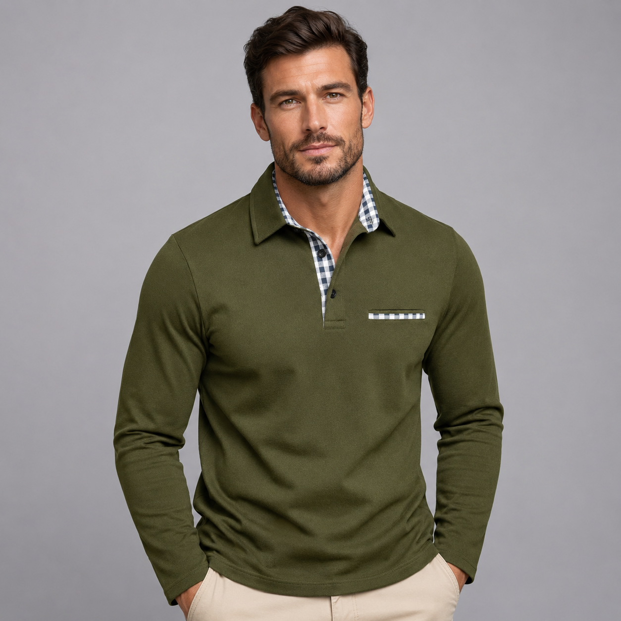 Montarello Men's Long Sleeve Polo Shirt