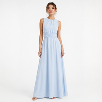 Montarello Women's Chiffon Sleeveless Maxi Dress A-Line