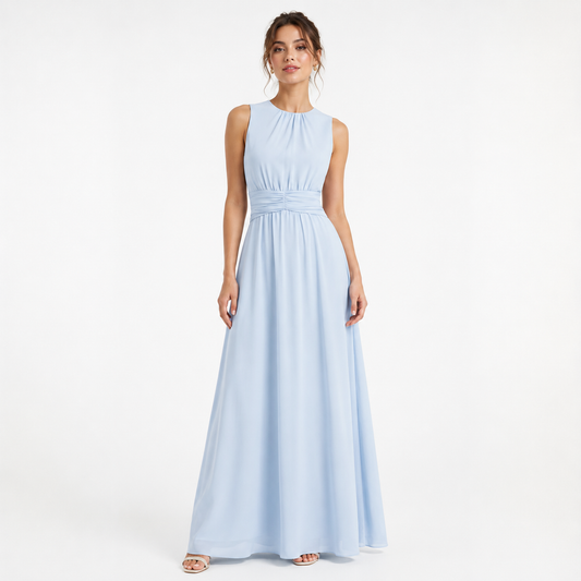 Montarello Women's Chiffon Sleeveless A-Line Maxi Dress