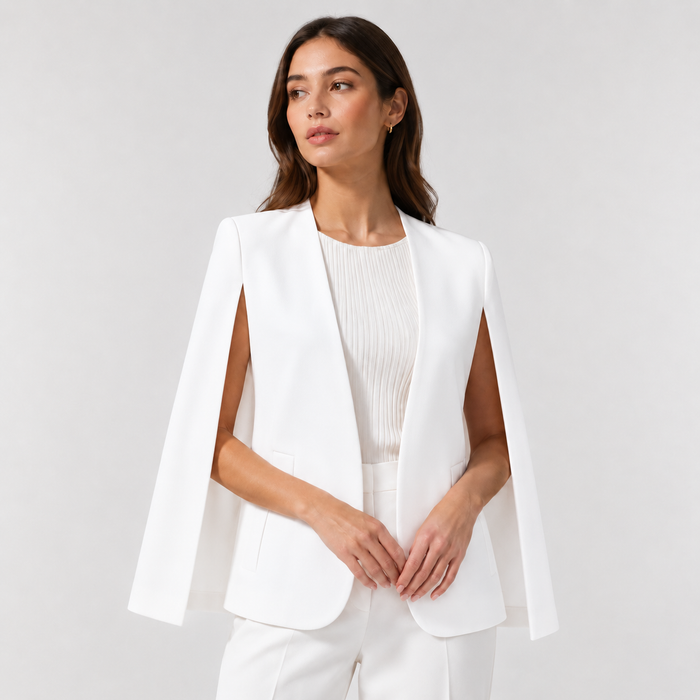 Montarello Women's Blazer Cape Sleeve Open Front
