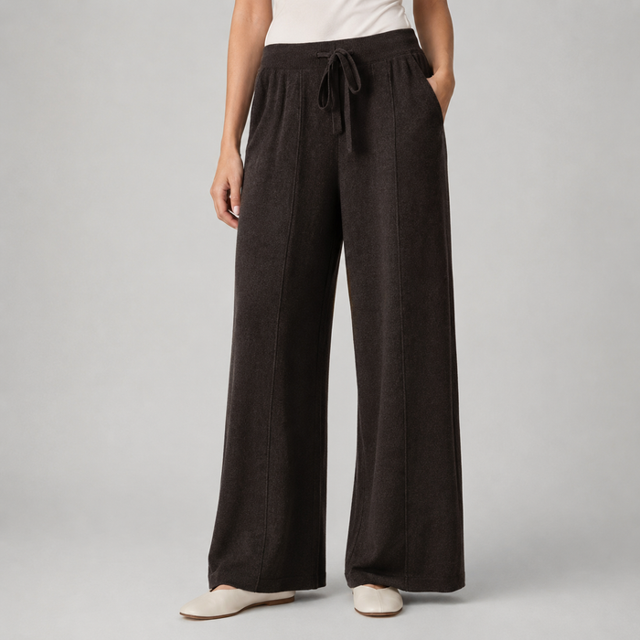 Montarello Women's Knitted Trousers Wide Leg Drawstring