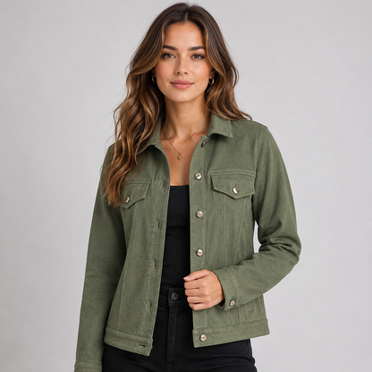 Montarello Women's Suede-Look Trucker Jacket