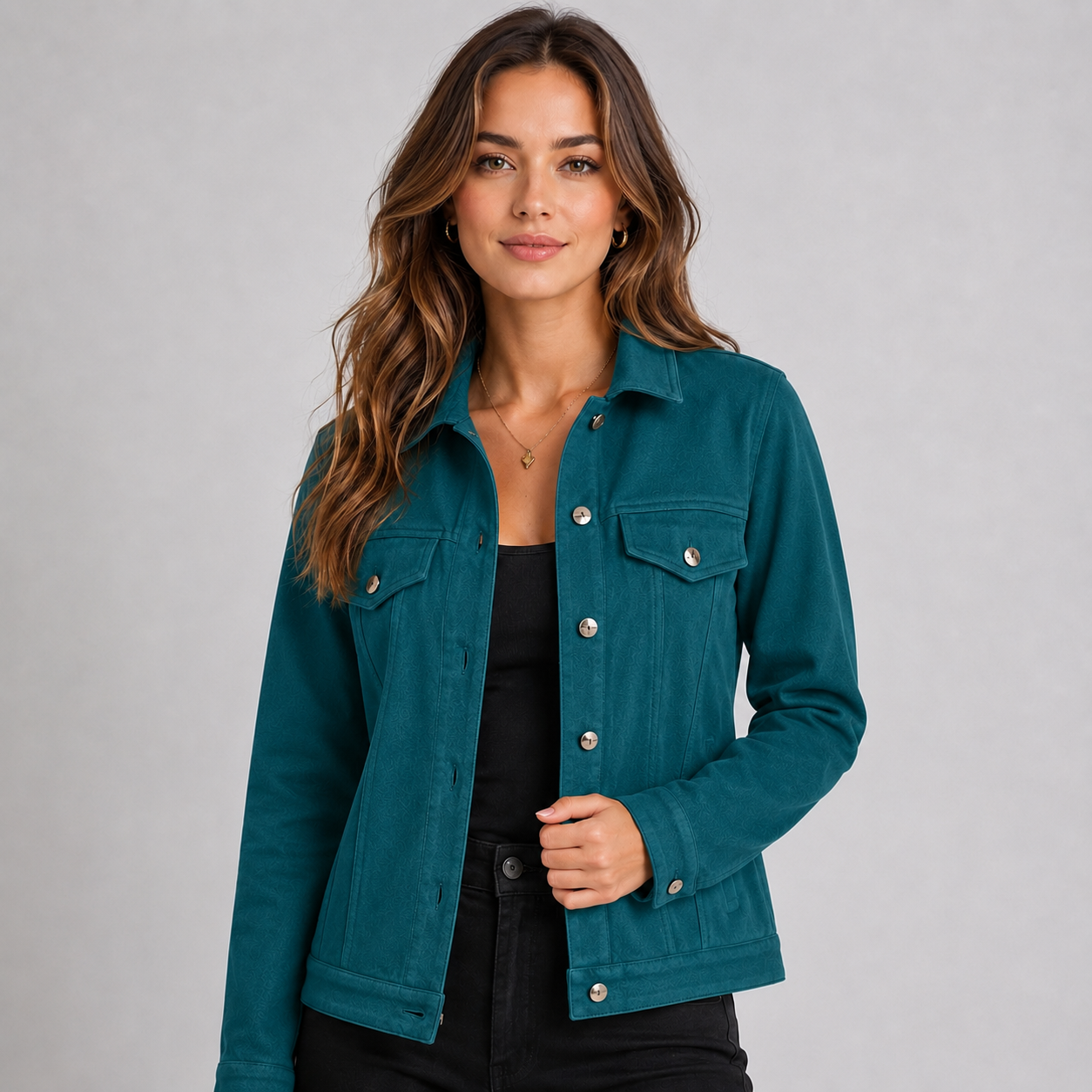 Montarello Women's Suede-Look Trucker Jacket