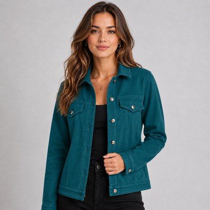 Montarello Women's Suede-Look Trucker Jacket