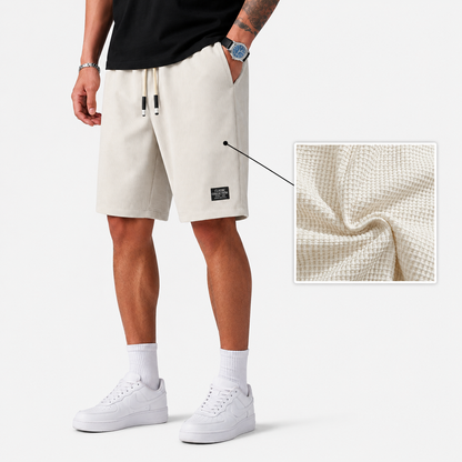 Montarello Men's Textured Drawstring Casual Summer Shorts