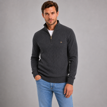 Montarello Men's Quarter Zip Jumper Ribbed Funnel Neck
