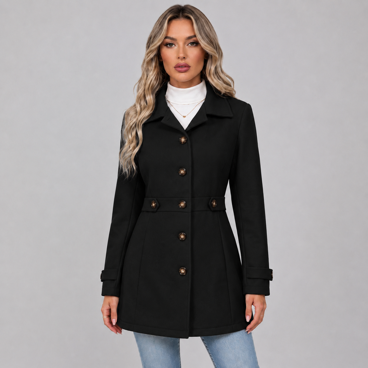 Montarello Women's Trench Coat Belted Double Breasted