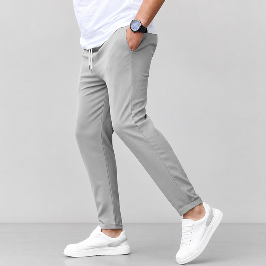 Montarello Men's Slim Fit Drawstring Trousers with Tapered Leg