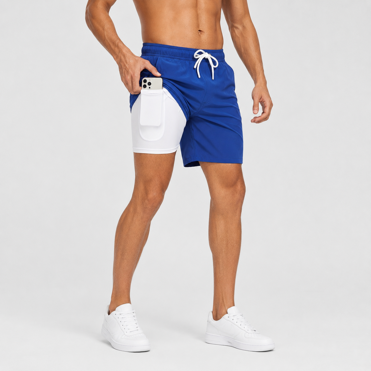 Montarello Men's Swim Shorts with Compression Liner and Pocket