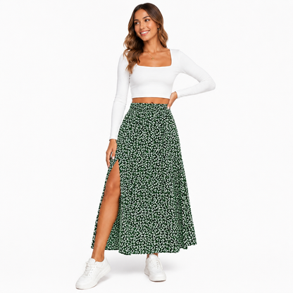 Montarello Women's Ditsy Floral Print Summer Maxi Skirt