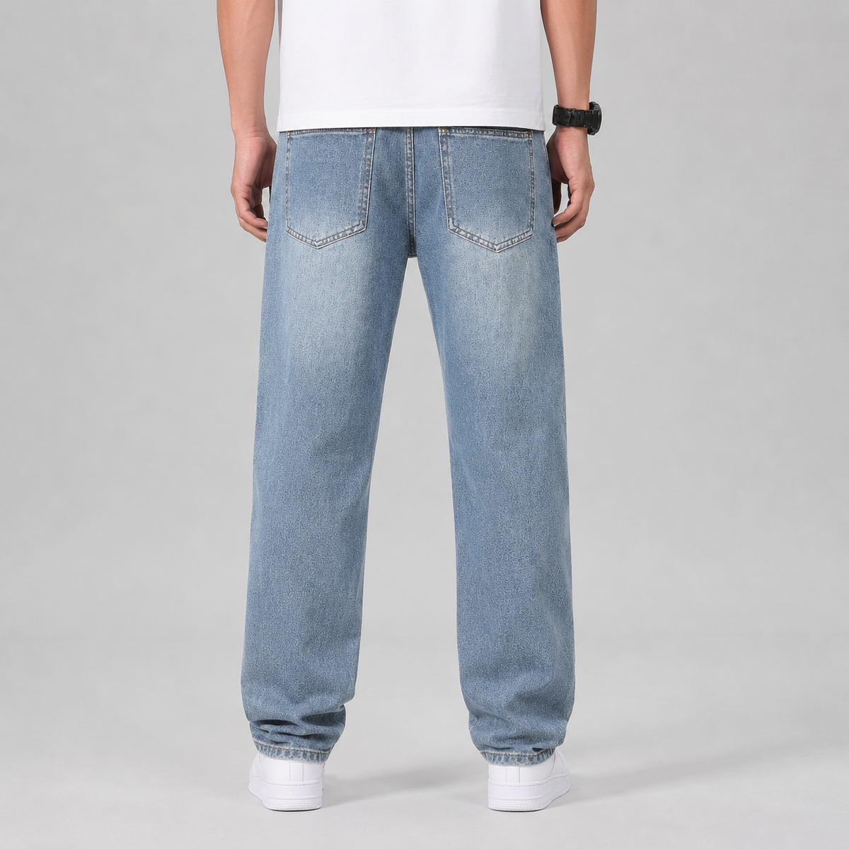 Montarello Men's Wide Leg Jeans – Loose Fit Straight Denim