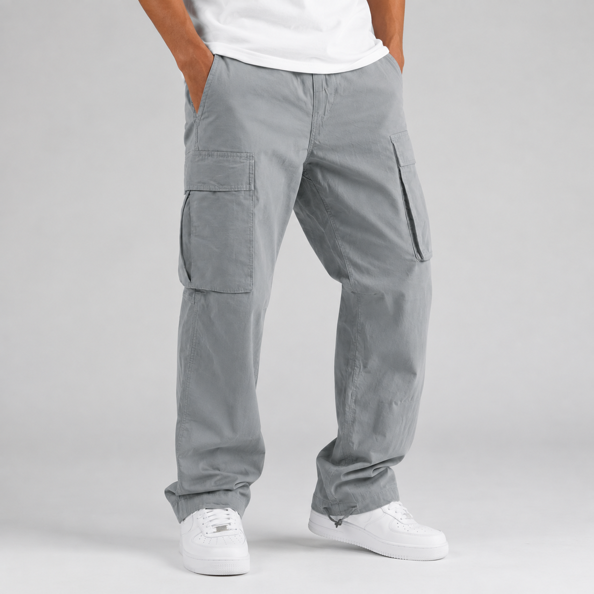Pantalon cargo pour homme Montarello à taille à cordon de serrage