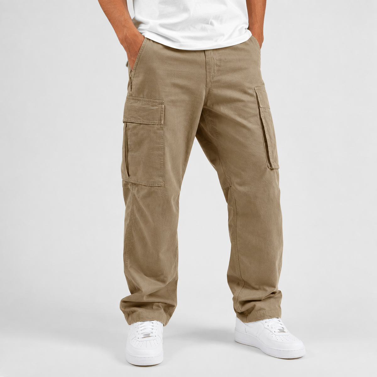 Pantalon cargo pour homme Montarello à taille à cordon de serrage