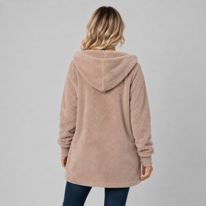 Montarello Women's Longline Fleece Cardigan with Hood