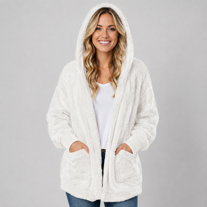 Montarello Women's Longline Fleece Cardigan with Hood