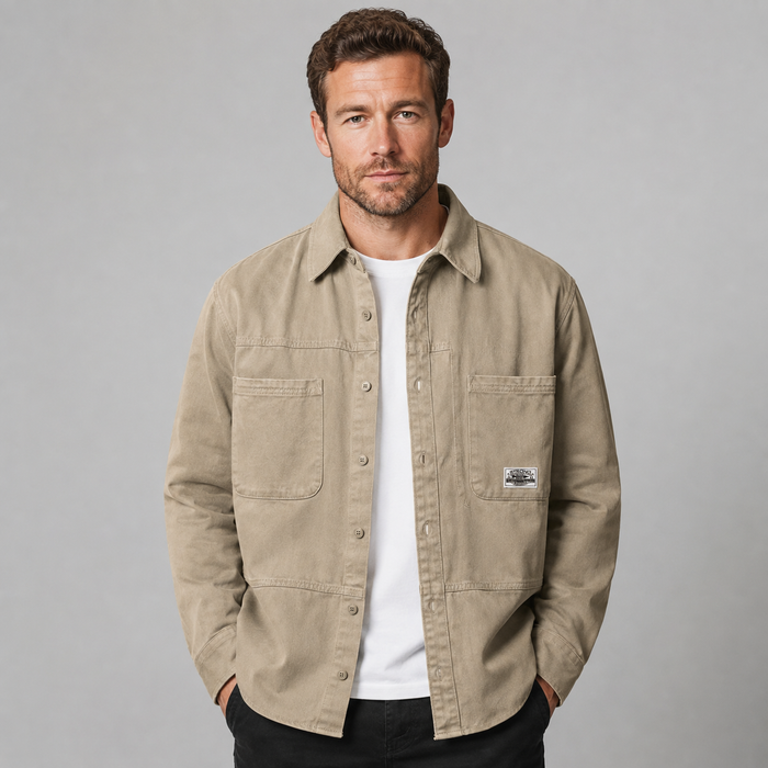 Montarello Men's Overshirt Utility Multi Pocket Cotton