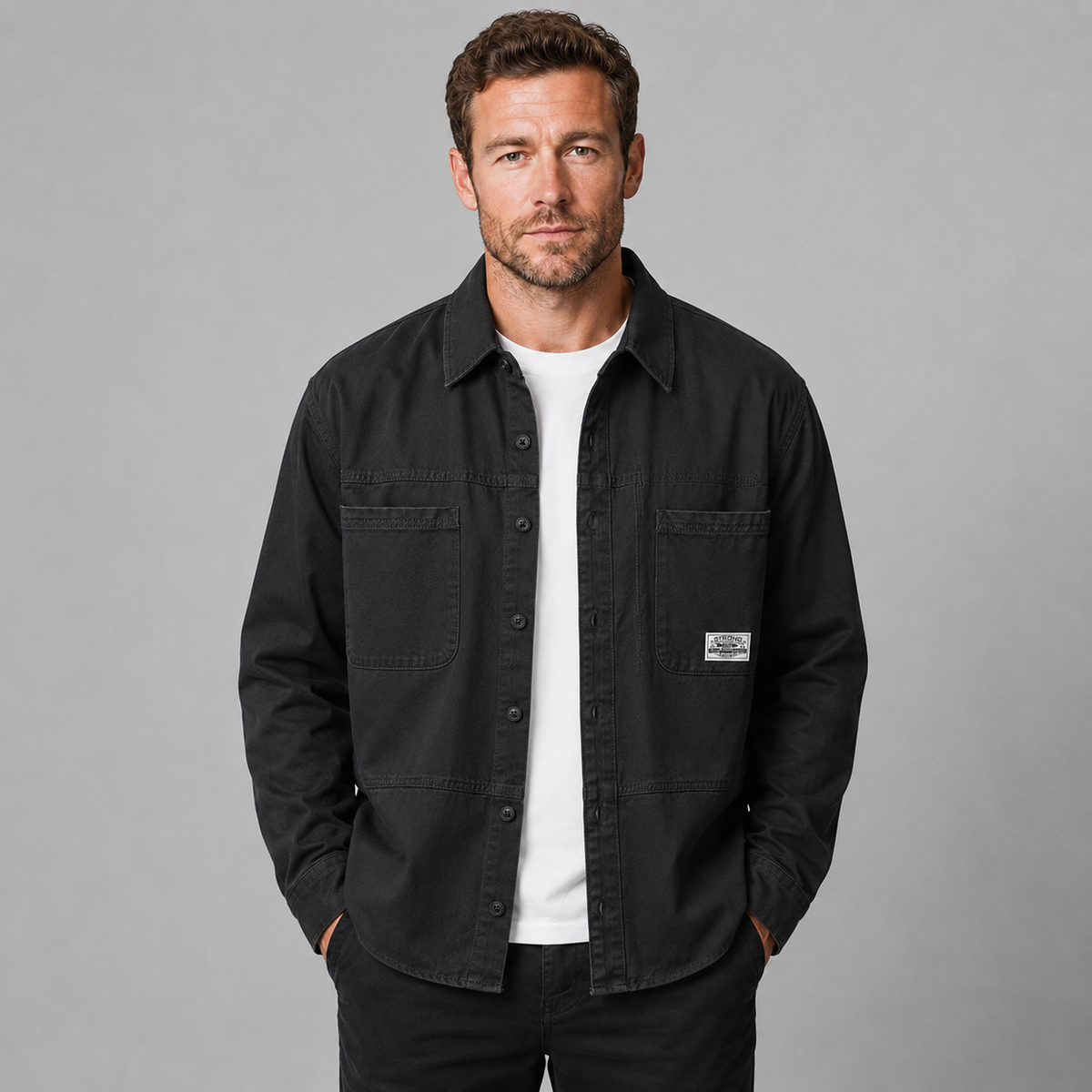Montarello Men's Overshirt Utility Multi Pocket Cotton
