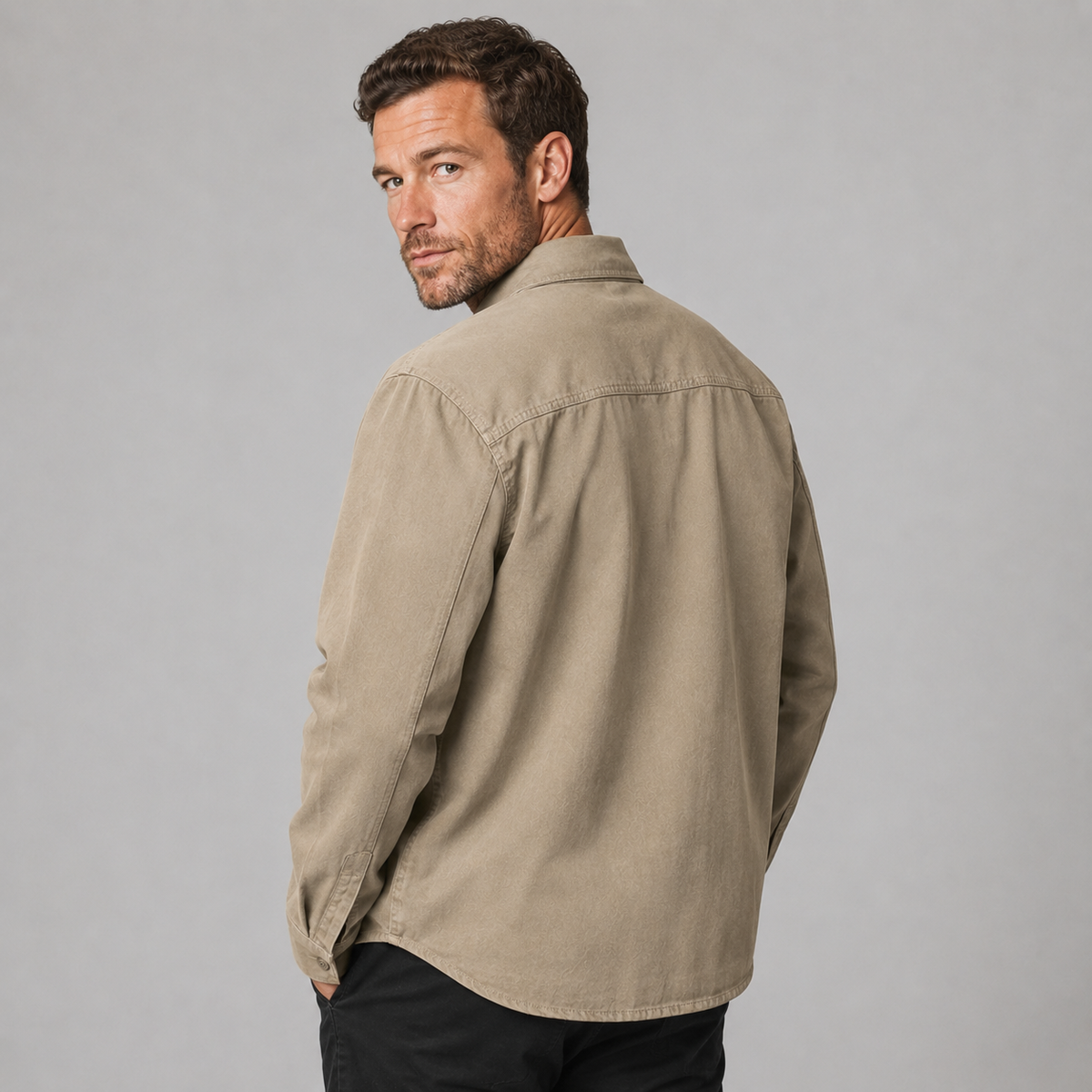 Montarello Men's Overshirt Utility Multi Pocket Cotton