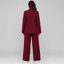 Montarello Women's Suit Set Longline Blazer Wide-Leg Trousers