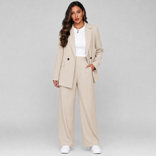 Montarello Women's Suit Set Longline Blazer Wide-Leg Trousers