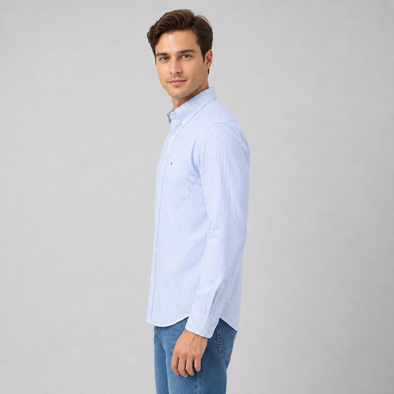 Montarello Men's Oxford Cotton Long-Sleeve Shirt